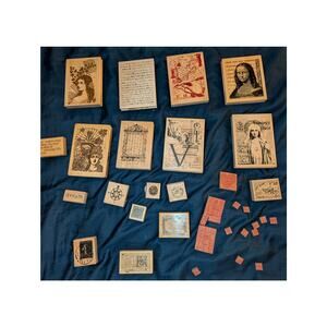 NOS Vintage Rubber Stamp Lot 30+ pieces unused New
